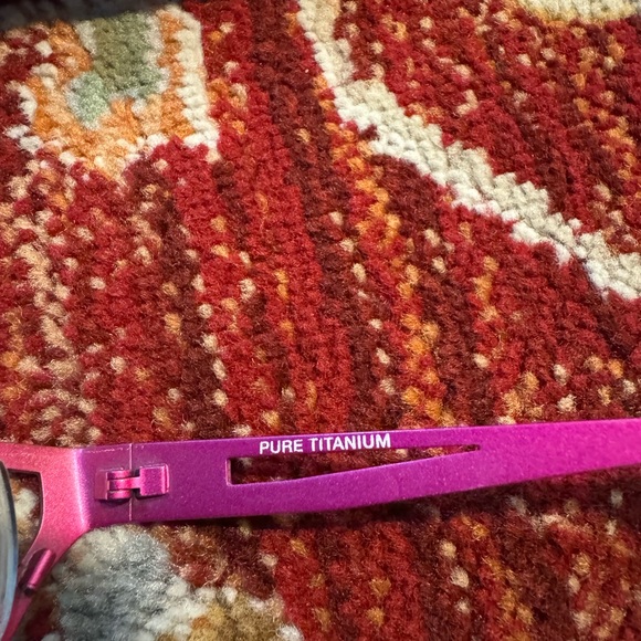 Vintage Theo Belgium Glasses Prescription Pink Titanium - Picture 4 of 6